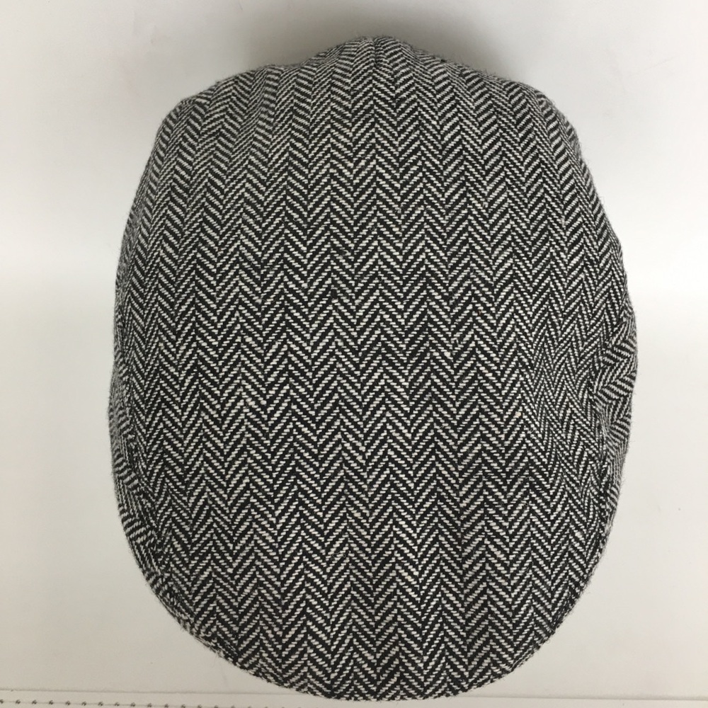 Jaxon Men’s Newsboy Wool Herringbone Cap Flat Hat Black White Size Small - Picture 6 of 10